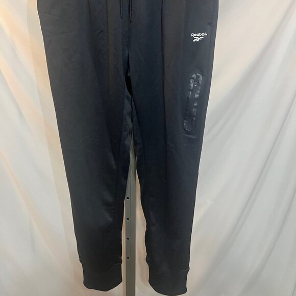 Reebok Mens Black Joggers/Sweatpants Size Large, with zipper pockets - Picture 2 of 9
